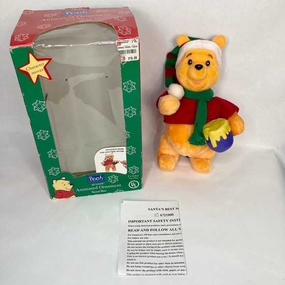 Santa's Best Winnie the Pooh EZ Light Large Animated Ornament in Original Box - Picture 7 of 16